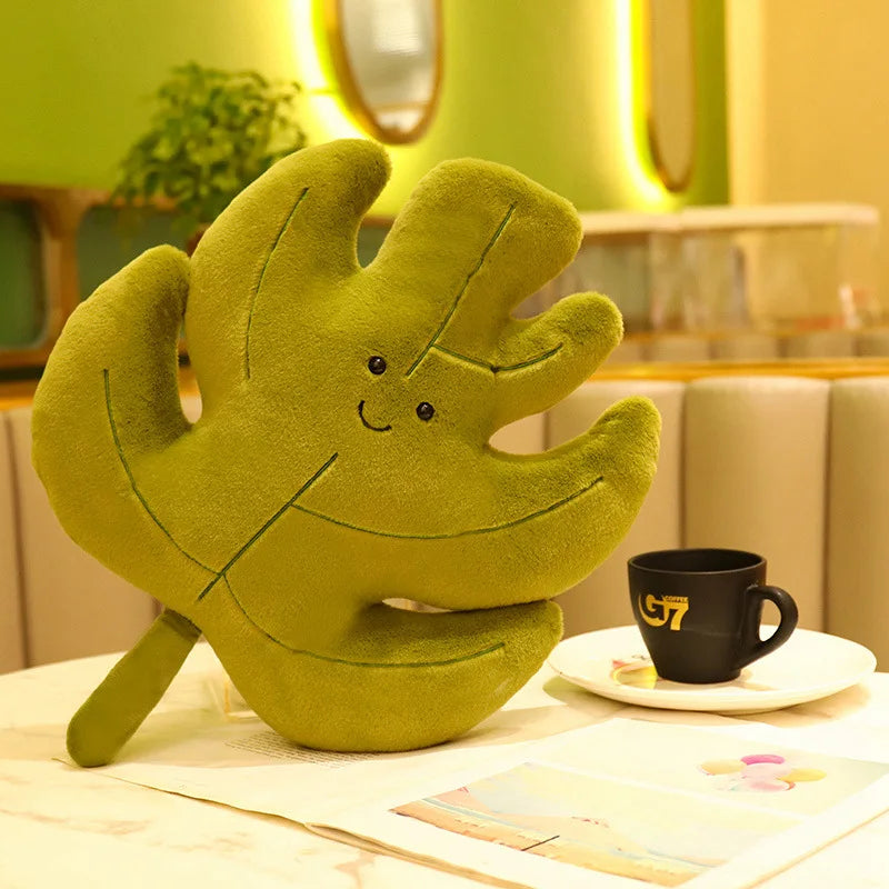 Plush Leaf Pillow Cushion
