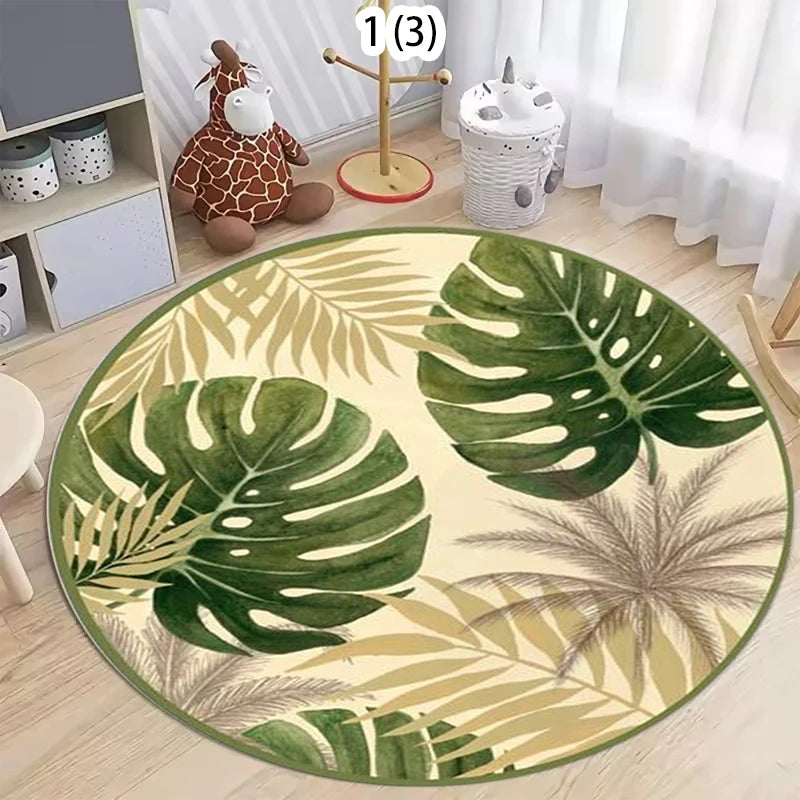 Tropical Monstera Palm Leaf Pattern Non-slip Decorative Mat