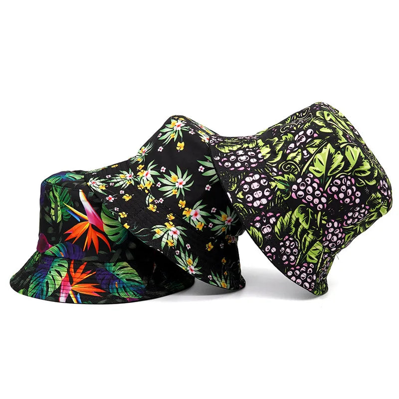 Cotton Plant Print Bucket Hat