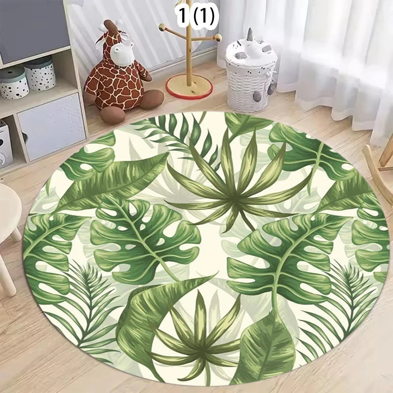 Tropical Monstera Palm Leaf Pattern Non-slip Decorative Mat