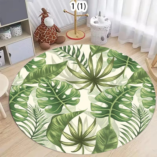 Tropical Monstera Palm Leaf Pattern Non-slip Decorative Mat