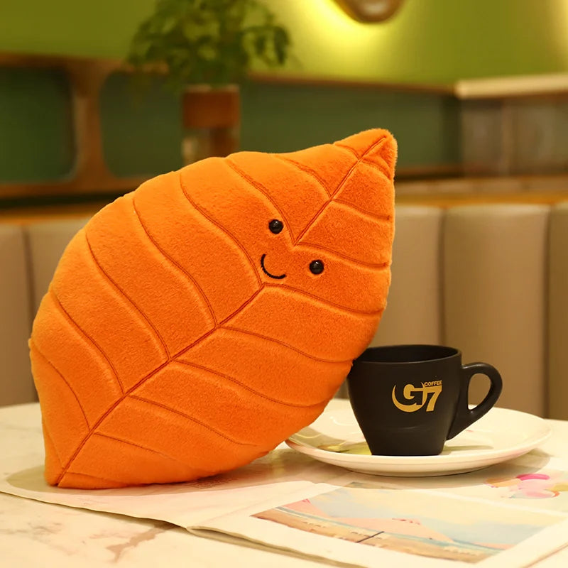Plush Leaf Pillow Cushion