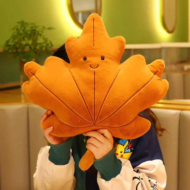 Plush Leaf Pillow Cushion
