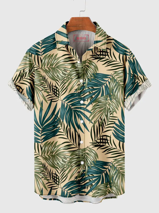 Men's Hawaiian plant print shirts
