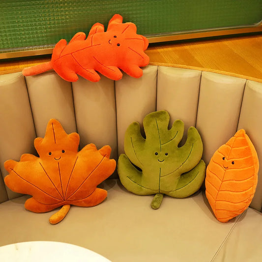 Plush Leaf Pillow Cushion