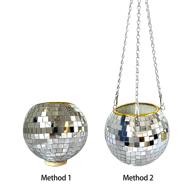 Disco Ball Hanging Plant Pots