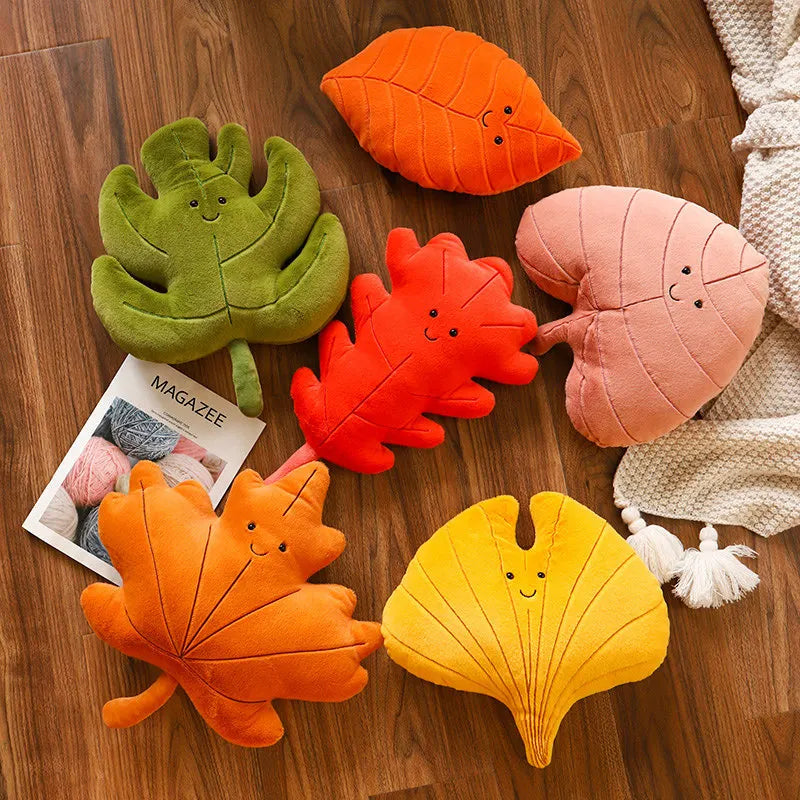 Plush Leaf Pillow Cushion